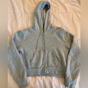 Brandy Melville cropped gray zip up